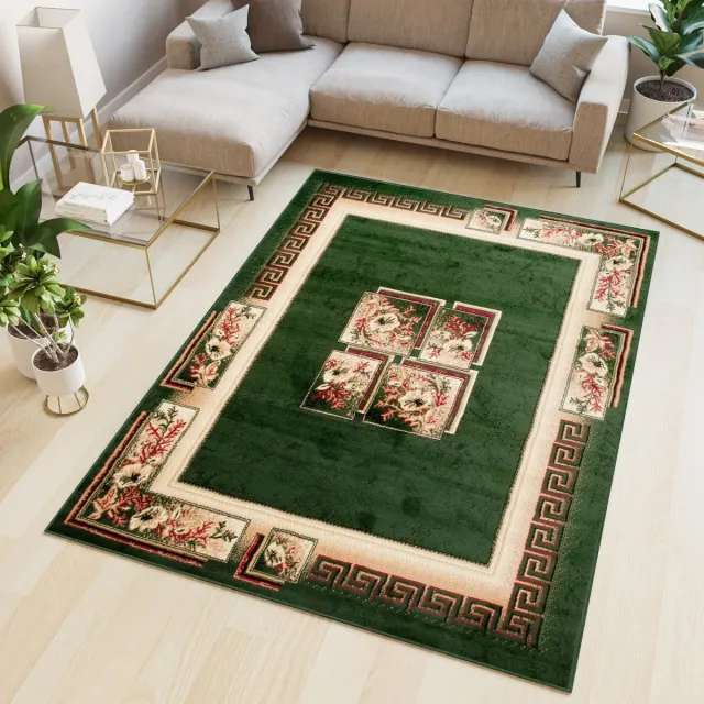Tapiso Atlas PP Vloerkleed Groen Klassiek Woonkamer Tapijt Maat- 130x190