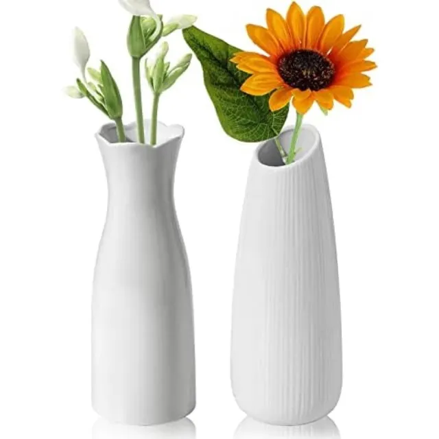 PromoHome Witte Keramische Vaas - Modern Boho Design voor Bloemdecoratie