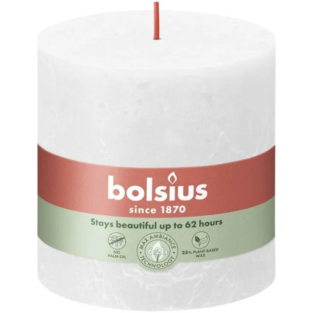 Bolsius kaars rustiek 10x10 cm cloudy wit