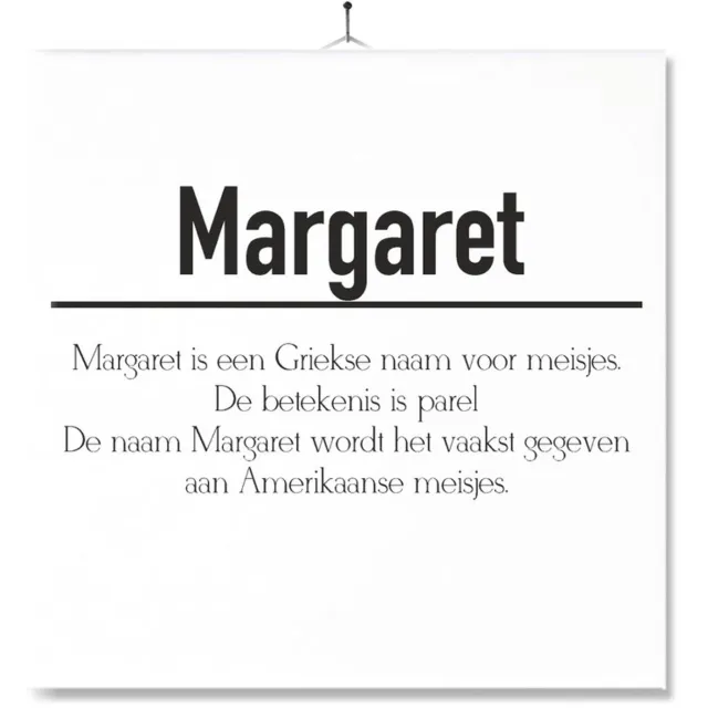 MC Living Tegel Met Opdruk | Betekenis | Kado | Cadeau | Met Naam - Margaret Multi-Color