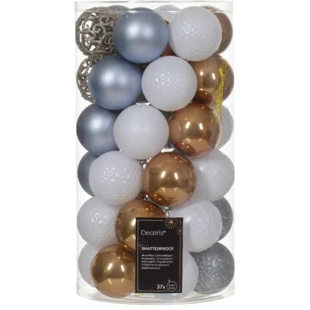 Decoris kerstbal Mix (set van 37) (ø6 cm) assortie