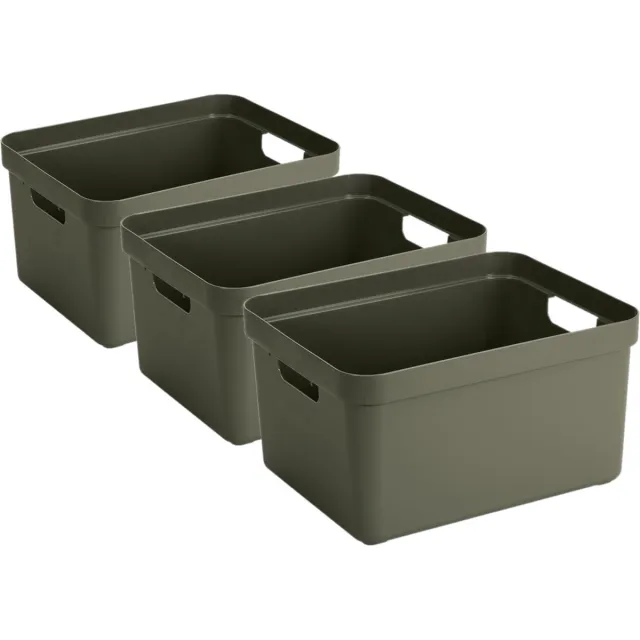 Sunware opbergbox Sigma - 5x stuks - kunststof - 32 liter - donkergroen - opberg dozen/bakken - opbergers - 45 x 35 x 24 cm