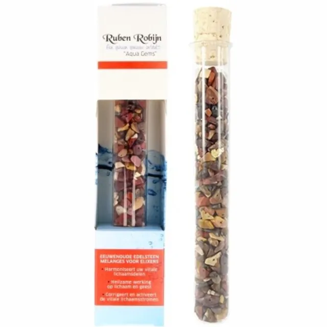 Ruben Robijn Afwisseling & Plezier small Aqua Gems edelsteenwand Geel / rood