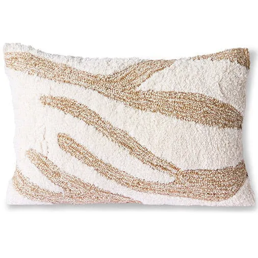 HKLIVING sierkussen (55x35 cm) wit/beige