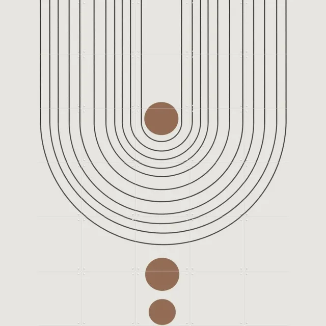 IXXI Arch No.2, The Miuus Studio & Various - 100 x 140 cm - Grote wanddecoratie en posters - Abstract, Minimalisme, Klassiek, Illustraties, Line art Lichte tinten / Bruin / Beige