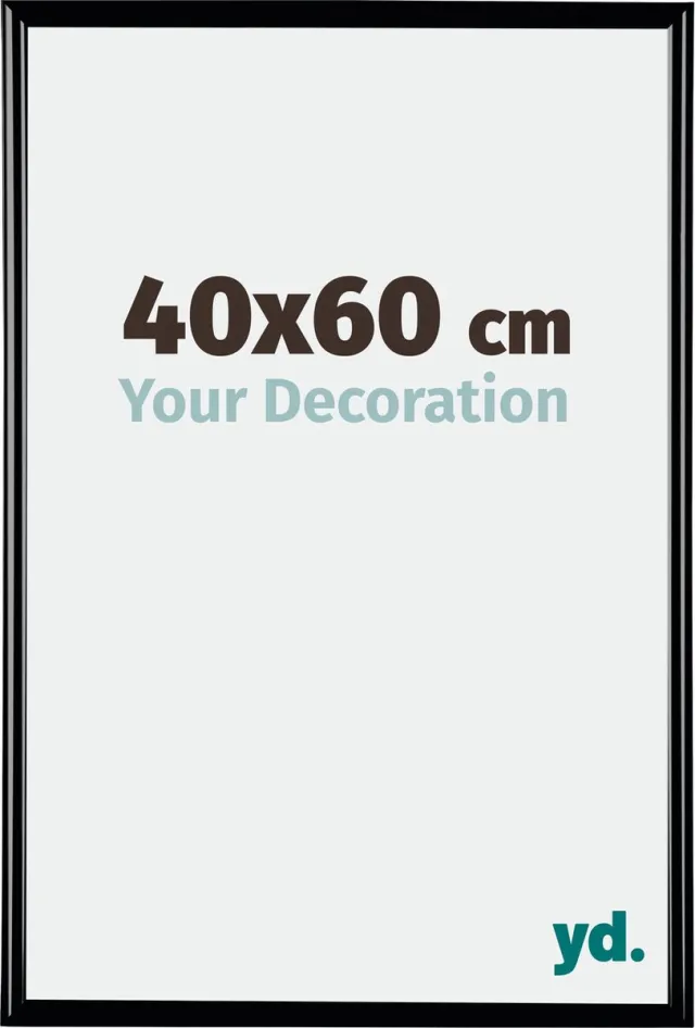 yd. Your Decoration - Fotolijst 40x60 cm - Kunststof - Zwart Hoogglans - Bordeaux