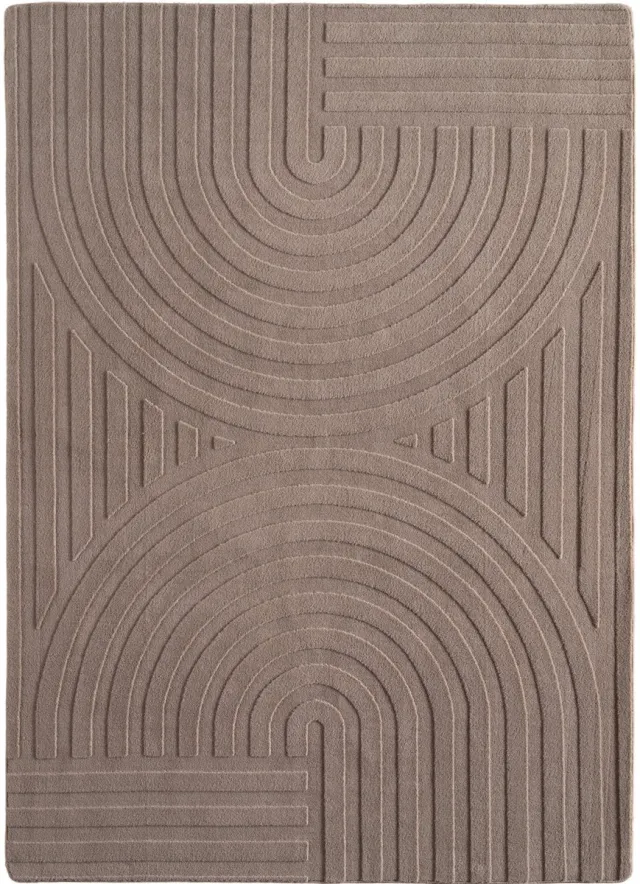 Muratap Japandi Vloerkleed Art - Hoogpolig - Scandinavisch Design - 3D-Effect - Beige- 140x200 CM