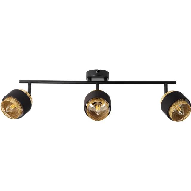 Osram LED Spot Hornet 3X2.8W 827 E14 Zwart, dimbaar, warm wit (2700 K), 3 verstelbare lampkoppen, E14-fittingen, OSRAM LED-lampen inbegrepen Zwart/goud