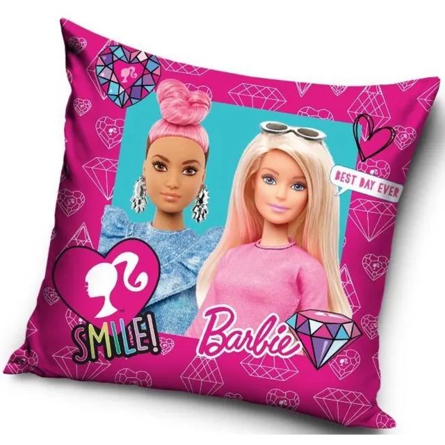 Barbie Smile ! - Sierkussen Kussen 40 x 40 cm inclusief vulling roos