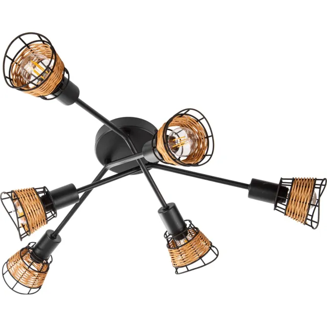 Globo MLK - Plafondlamp - 121 - 6 Licht punten - E14 - 40 Watt - Bruin