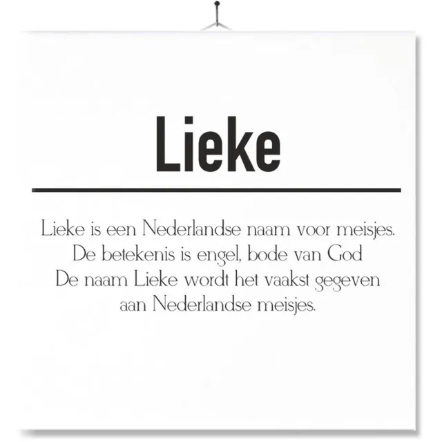 MC Living Tegel Met Opdruk | Betekenis | Kado | Cadeau | Met Naam - Lieke Multi-Color