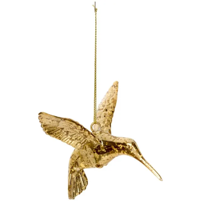 Feeric lights & Christmas Hangversiering van kunststof in de vorm van een kolibrie in een dennenboom, 9 cm Dore