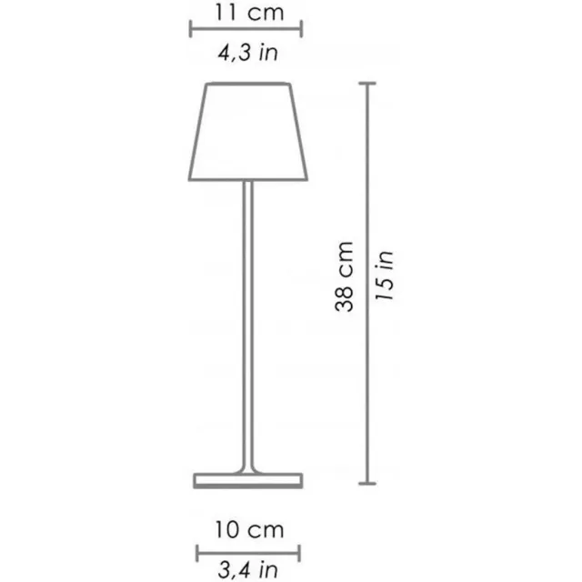 Zafferano Poldina Pro Corten LED-tafellamp, oplaadbaar en dimbaar, met een batterijduur tot 12 uur. Geschikt voor buitengebruik, IP65-classificatie. Marrone