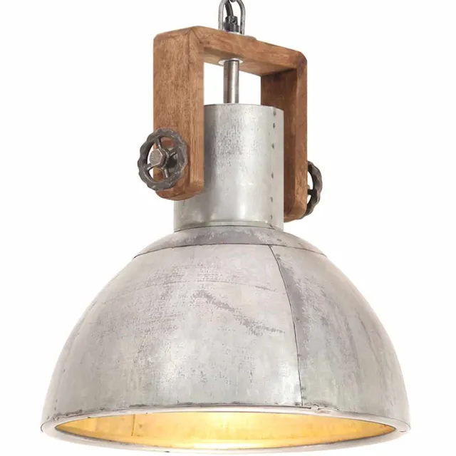 vidaXL Hanglamp industrieel rond 25 W E27 30 cm zilverkleurig