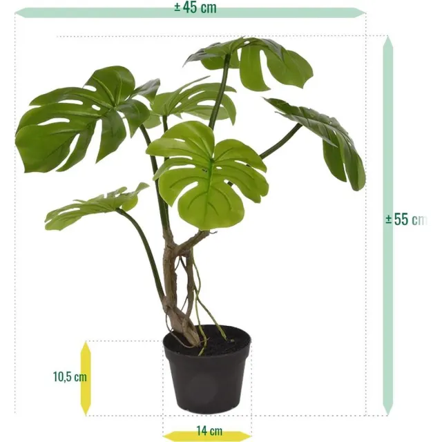 maxifleur Kunstplanten Monstera kunstplant 50cm Groen
