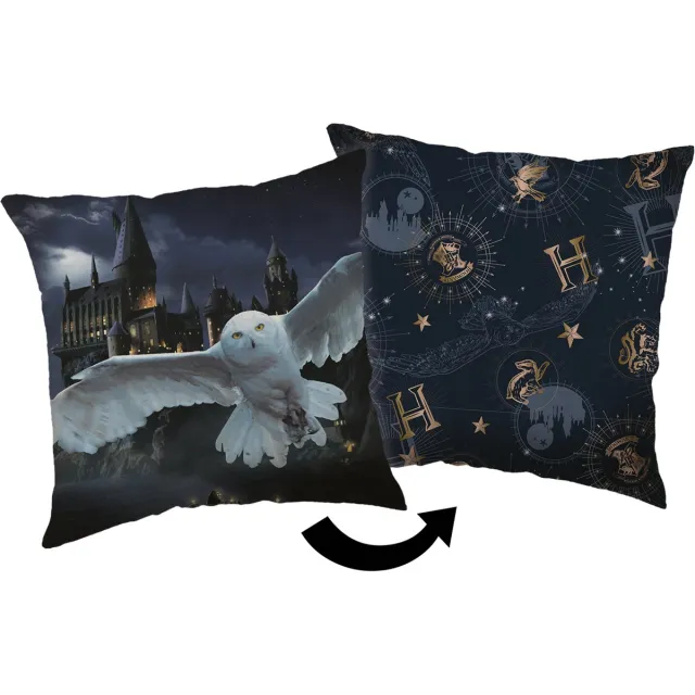 Harry Potter Sierkussen Hogwarts - 40 x 40 cm - Polyester Zwart