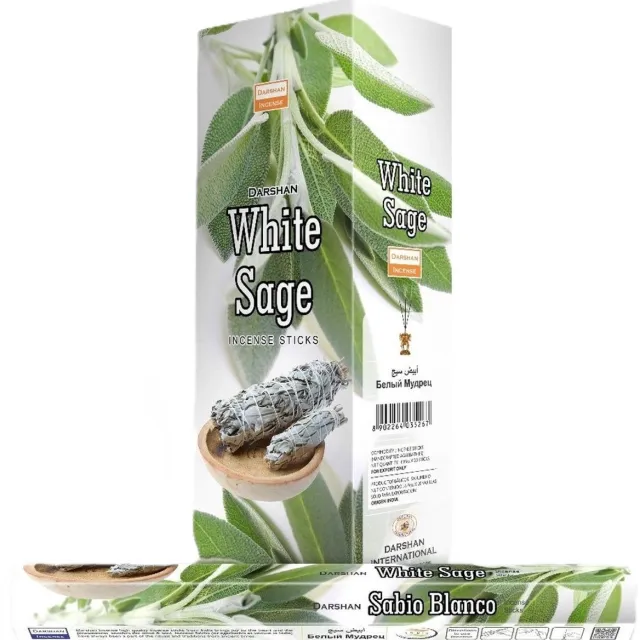 Darshan white sage wierook - doos hexa 6 pakjes