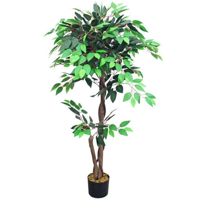 Decovego Valse Kunstmatige Plant Ficus Benjamin Echt Hout Decoratie 120cm DEGOVEGO