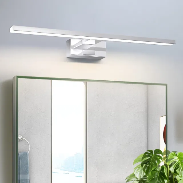 NETTLIFE LED Spiegellamp - 60CM - chroom - IP44 - modern - 12W - neutraal wit 4000K - wandlamp - LED Spiegelverlichting - voor kelder | keuken | badkamermeubel