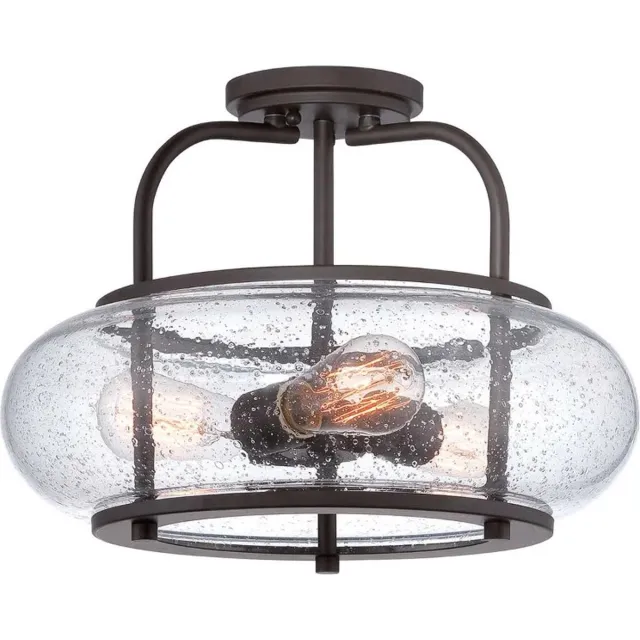 Quoizel LED Plafondlamp Trilogy | 3X E27 Max 60W | Dimbaar | Old Bronze Geen