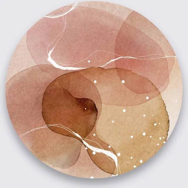 WANDKRAFT Schilderij - abstract - roze - Collectie organic shape - Pure Metal - 50 cm rond Multi