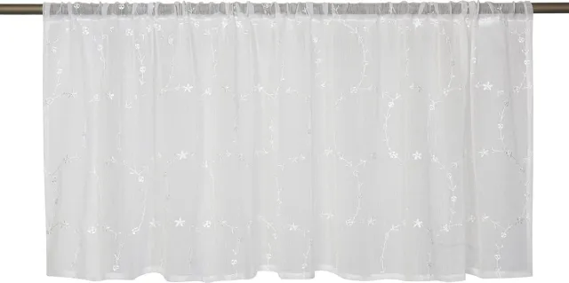 Elbersdrucke Bistro Gordijn Elin 48x135 cm wit transparant Weiß
