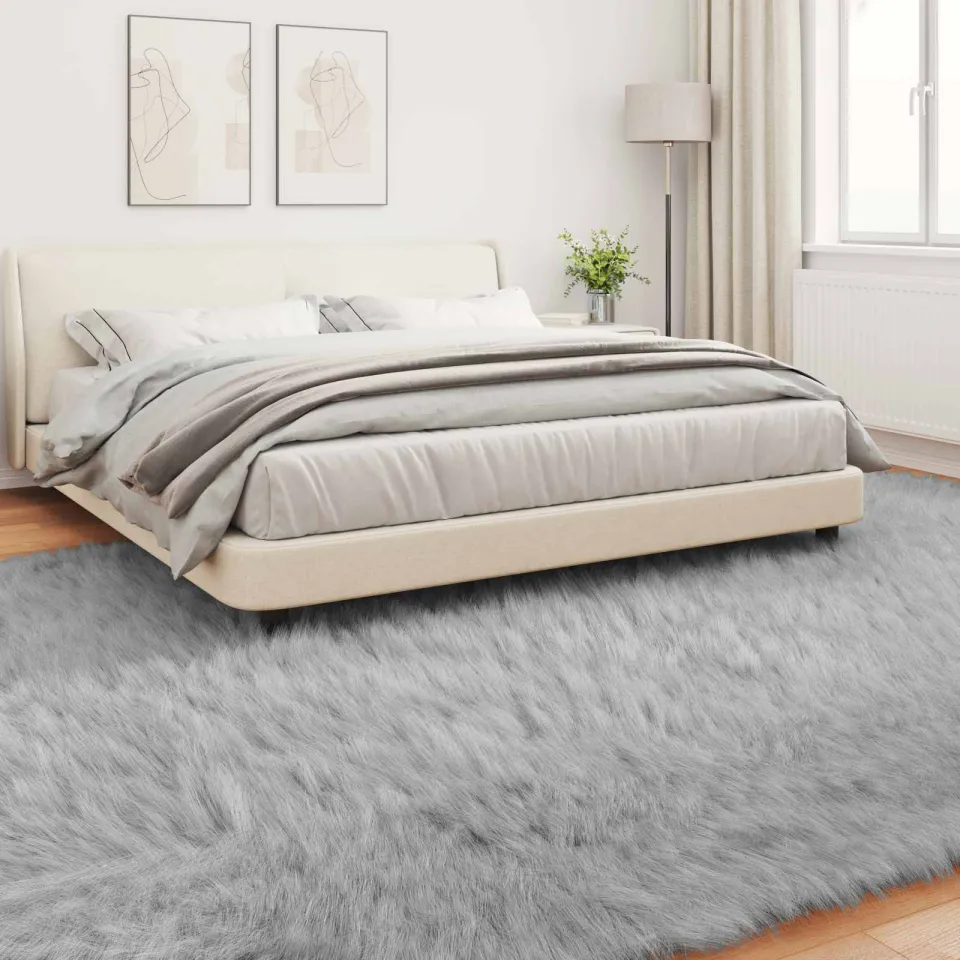 vidaXL Tapijt van imitatie TAFALLA Grijs 200 x 280 cm Polyester, foto 3