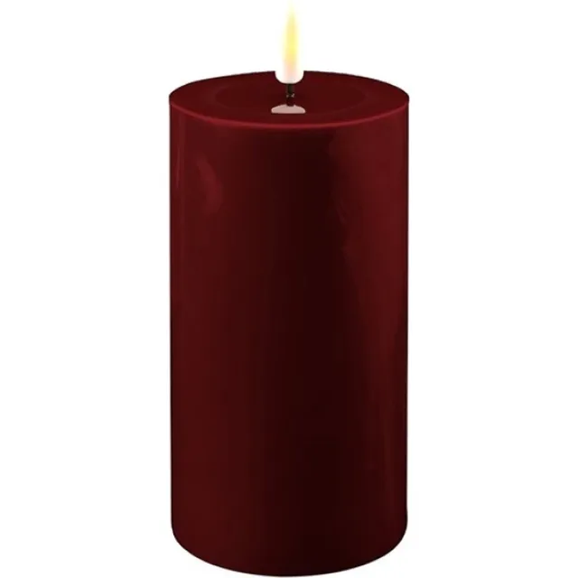 Deluxe Homeart Luxe LED kaars - Bourgogne LED Candle 7,5 x 15 cm - net een echte kaars! Deluxe Homeart Bourgogne Rood