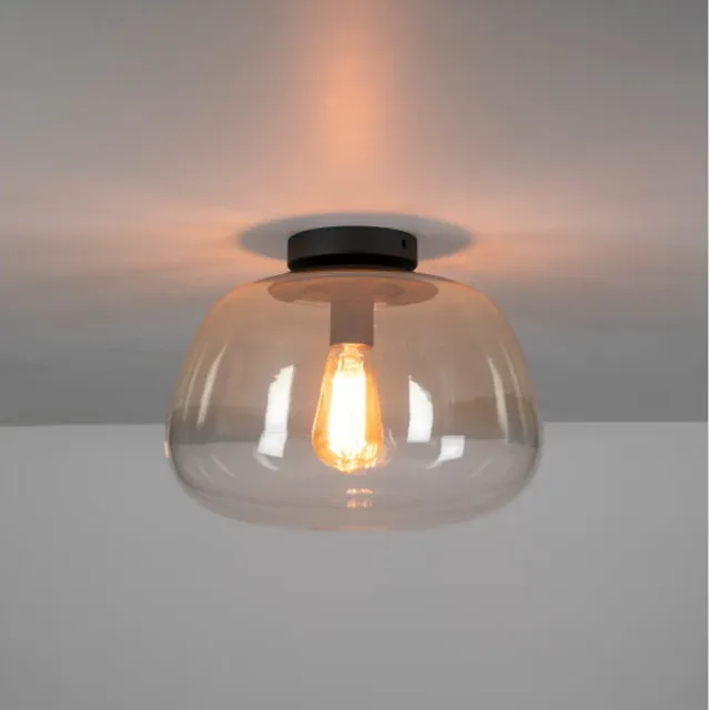 Meubelplaats Plafondlamp Pulsara glas 1-lichts - Ø36 cm - amber glas Wit