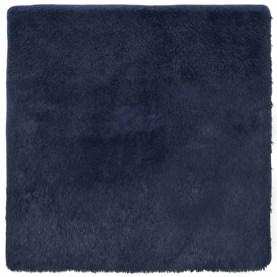 vidaXL Hoogpolig vloerkleed NAVARRA 160x160 cm polyester marineblauw