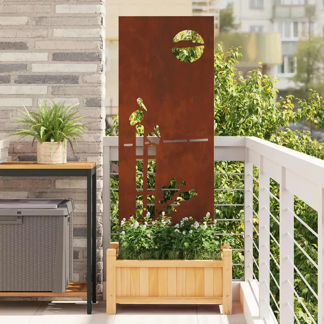 vidaXL Tuin Privacy Screen Fretwerk Roestig 50 x 140 cm weervast staal