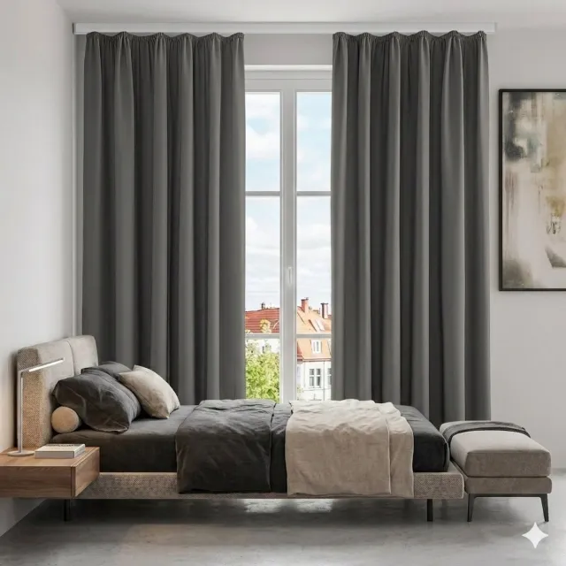 Maison Elara Tuingordijn met lusgordijn 155x240 cm - Waterdicht & Winddicht - Zonwering Inkijkbescherming voor Pergola/Terras/Paviljoen - Donkergrijs