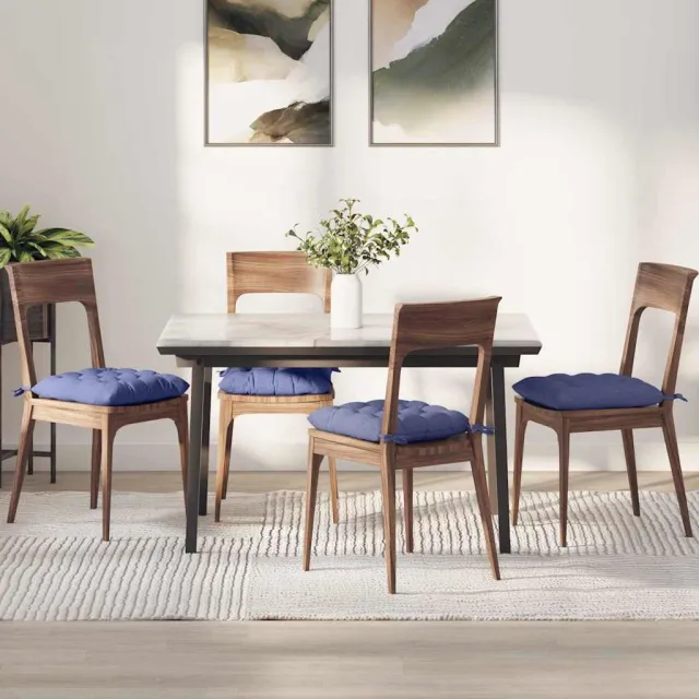 vidaXL Zitkussens 4 st Stof Jeans Blauw 40 x 40 x 6 cm