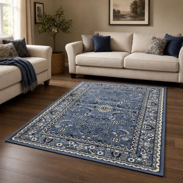 Muratap Nain Klassiek Vintage Oosters Vloerkleed Blauw- 140x200 CM