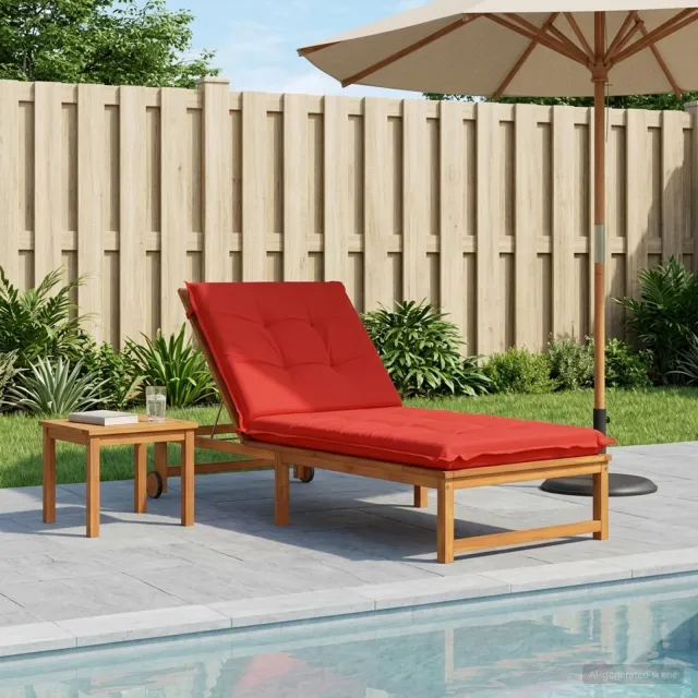 vidaXL Ligstoel Kussen GEMERT 100% Polyester Rood 190 x 80 x 9 cm