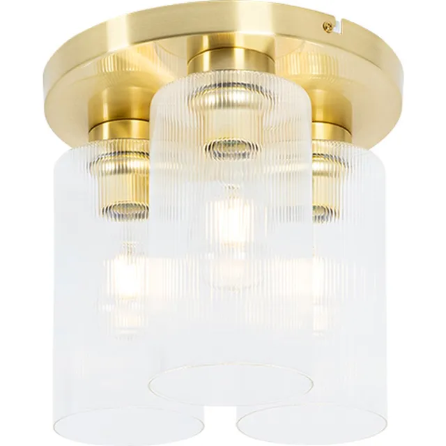 QAZQA laura - Art Deco Plafondlamp - 1 lichts - Ø 28 cm - Goud - Woonkamer | Slaapkamer | Keuken
