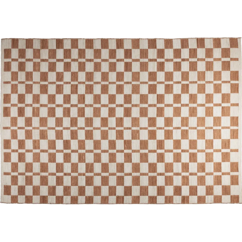 Zuiver Checker vloerkleed terra Beige
