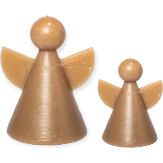Home Society Set/2 - Engelkaarsjes - Maat L&S - Taupe - 11,5 en 8 cm hoog - Kerst