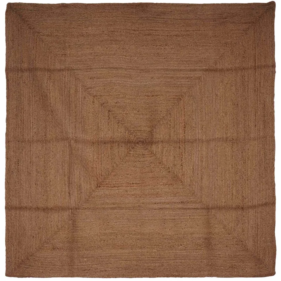 vidaXL Gebied Tapijt Grijs 240 x 240 cm Jute