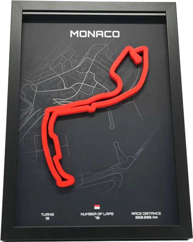 Circuitlayers Monaco 3D F1 circuit schilderij Zwart
