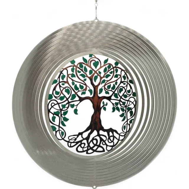Spin Art/Cooking Vinyl Windspinner, Spin Art, RVS, Tree of Life, Silver, 12TOL108, Ø30cm RVS Zilver