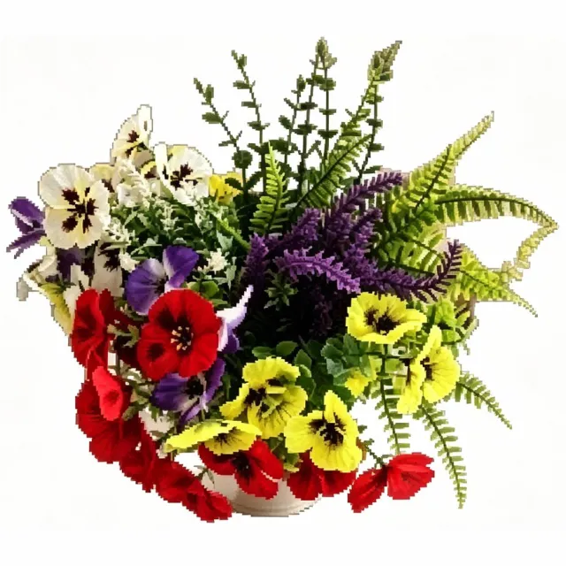 Oemmn 30 pcs kunstmatige bloemen - handboeket - te gebruiken als fotorekwisiet, voor de tuin en als huisdecoratie kleurrijk