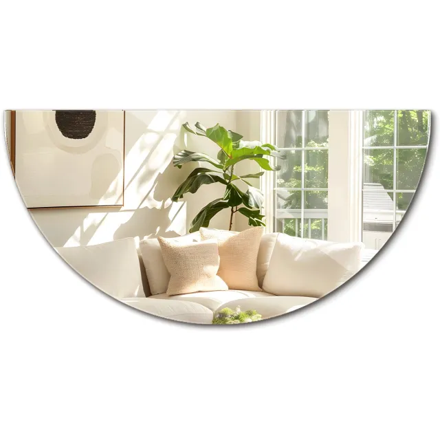 WallMuralia Halfronde spiegel - 70 cm - Wandspiegel - Halve maan spiegel - Decoratieve wandspiegel