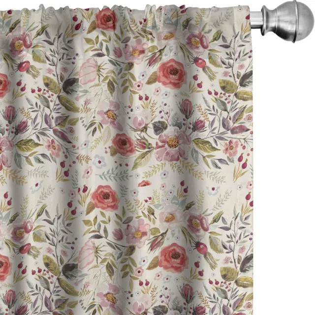 ABAKUHAUS Voorhangen – 2x75x175 cm – Microvezel, Halfdonker, Meerkleurig Mehrfarbig