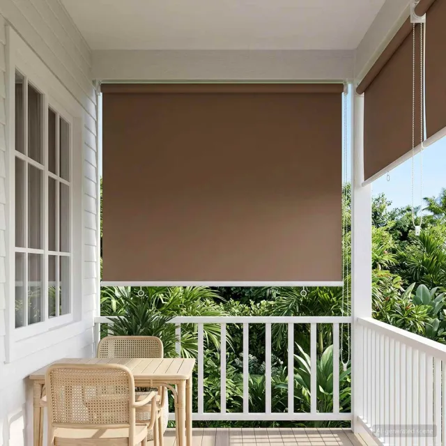 vidaXL Buitenrolgordijn UV-bescherming Taupe 80 x 230 cm (B x H)