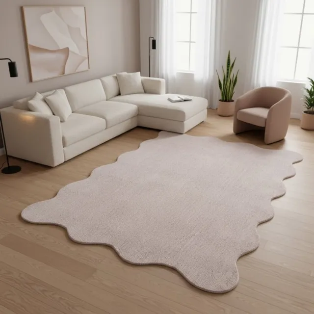 TapisTrend Harig tapijt Poederroze 140x200 cm Effen vloerkleed met golvend patroon en een zachte pool van 19 mm, geschikt voor de woonkamer, slaapkamer en ontspanningsruimte