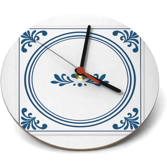 Mr Cadeautjes Klok rond Ø 19 - design Een klassieke, symmetrische quote-tegel met een andere nucht | cadeau Wit