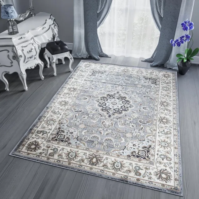 Tapiso Dubai Vloerkleed Grijs Oriental Oosters Tapijten Maat- 200x300