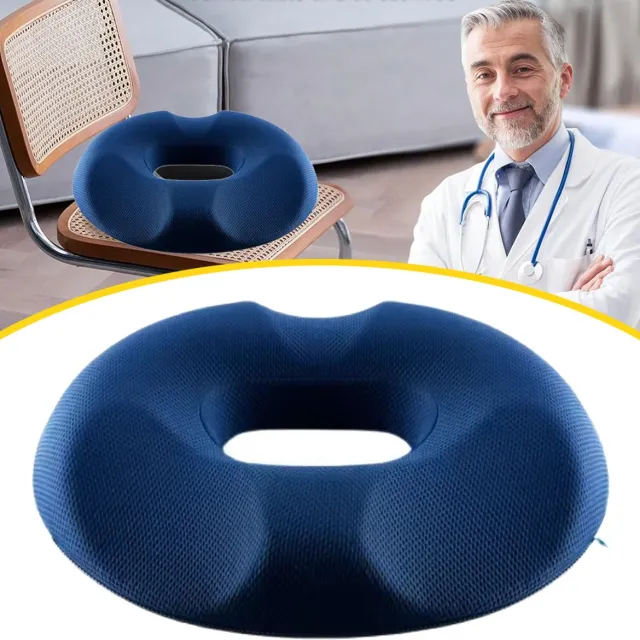 NCRealher Donutkussen - Aambeienkussen - Zitkussen Van Traagschuim - Drukpijnkussen - Pijnverlichtend Drukkussen - Voor Zwangerschap Stuitbeen Marineblauw