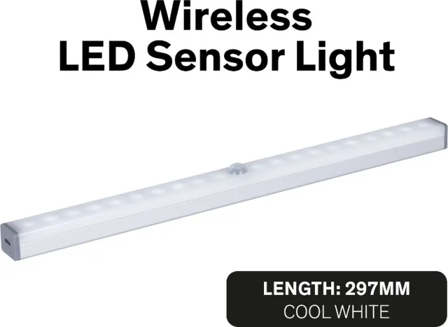 Sinji Kastverlichting LED met Bewegingssensor – LED Lampen Draadloos – LED Lamp op Batterij & USB Oplaadbaar – 29.7 cm Wit